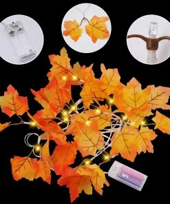 Joiedomi Jumbo Maple Leaves String Lights (2 Pack) All Holiday Decor