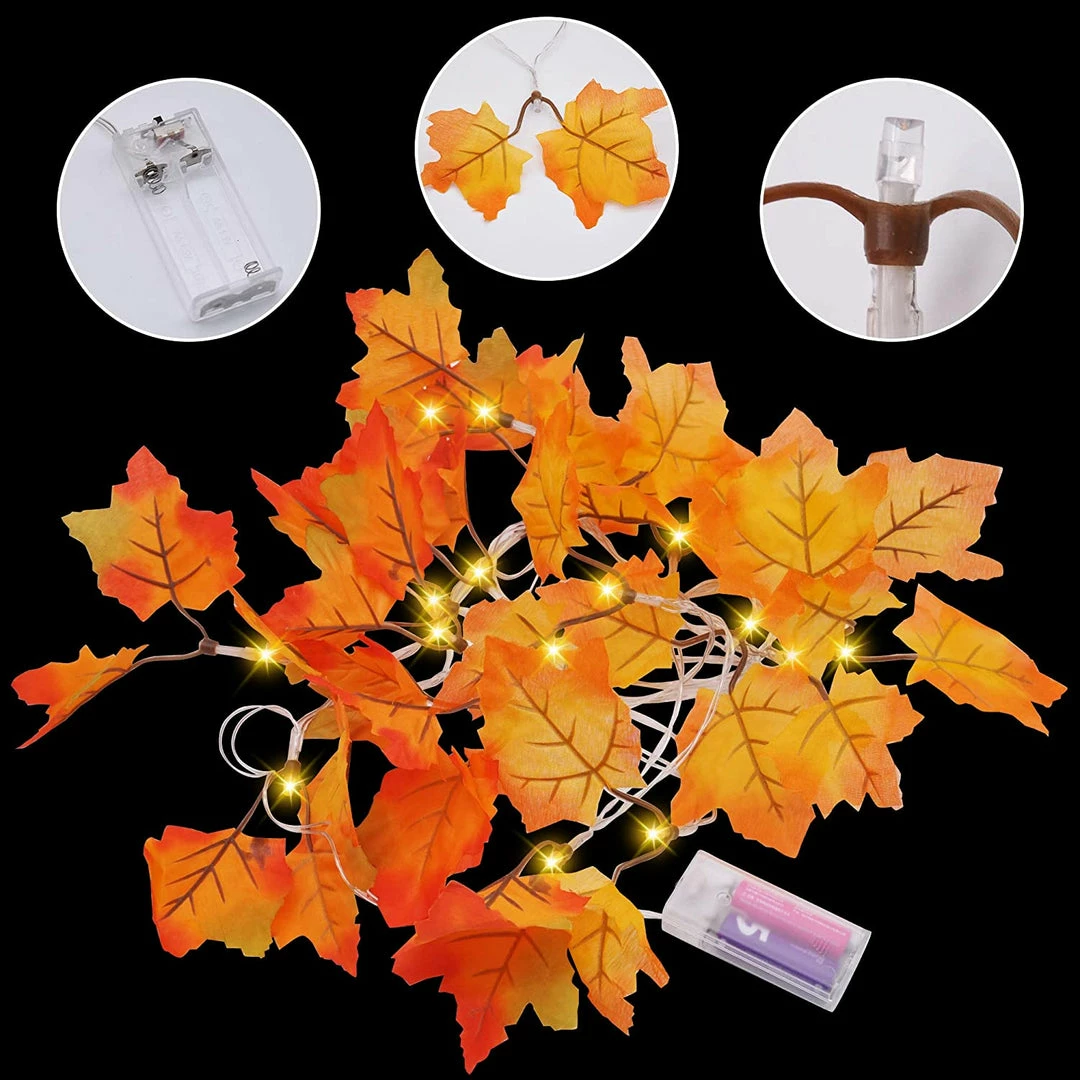 Joiedomi Jumbo Maple Leaves String Lights (2 Pack) All Holiday Decor 1 Joiedomi Jumbo Maple Leaves String Lights (2 Pack) All Holiday Decor