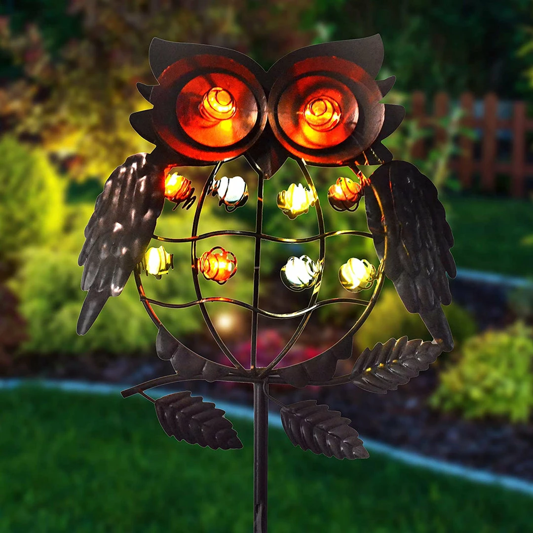Joiedomi 40¡¯¡¯ 10 LED Metal Owl Solar Stake Lights Pathway Lights 1 Joiedomi 40¡¯¡¯ 10 LED Metal Owl Solar Stake Lights Pathway Lights
