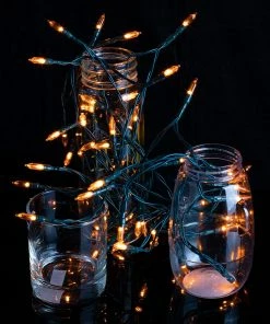 Joiedomi 17.3 FT Battery Operated Orange String Lights All Holiday Decor