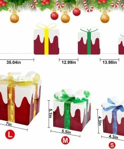 Joiedomi Set Of 3 Snow Christmas Lighted Gift Boxes All Holiday Decor 15 Joiedomi Set Of 3 Snow Christmas Lighted Gift Boxes All Holiday Decor