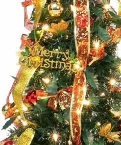 Joiedomi All Holiday Decor Prelit Pull Up Xmas Tree With Accessories, 3.3 Ft