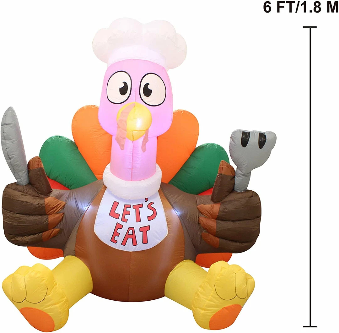 Joiedomi Inflatables Large Let¡¯s Eat Turkey Inflatable (6 Ft) 6 Joiedomi Inflatables Large Let¡¯s Eat Turkey Inflatable (6 Ft)