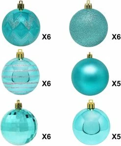 Joiedomi All Holiday Decor 34 Pcs Christmas Ball Ornaments (Teal)