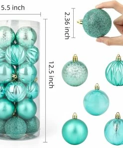 Joiedomi 2.36" Teal Christmas Ball Ornaments 24Pcs All Holiday Decor 9 Joiedomi 2.36