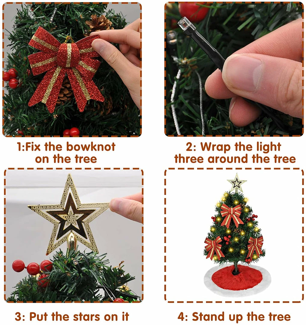 Joiedomi All Holiday Decor 24¡± Prelit Tabletop Christmas Tree With Tree Skirt 5 Joiedomi All Holiday Decor 24¡± Prelit Tabletop Christmas Tree With Tree Skirt