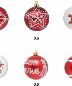 Joiedomi 36 Pcs Christmas Ball Ornaments, Red And White All Holiday Decor