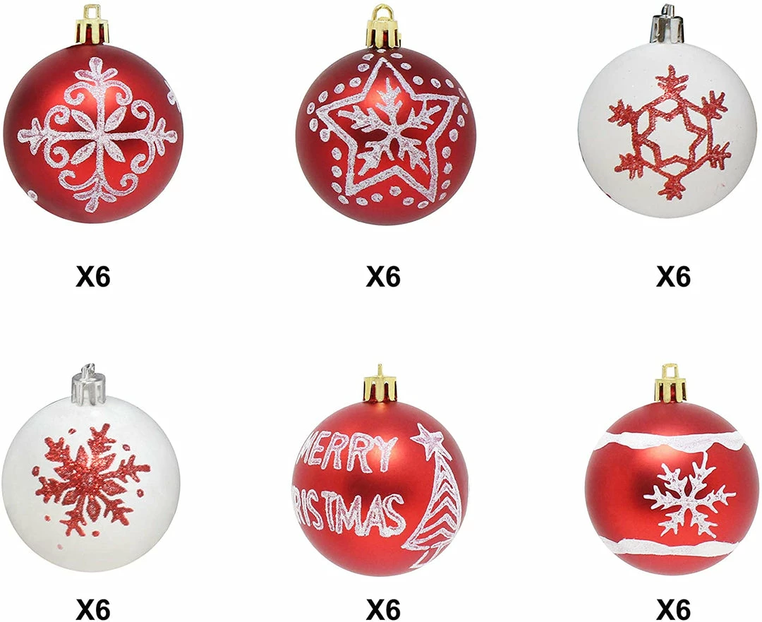 Joiedomi 36 Pcs Christmas Ball Ornaments, Red And White All Holiday Decor 2 Joiedomi 36 Pcs Christmas Ball Ornaments, Red And White All Holiday Decor