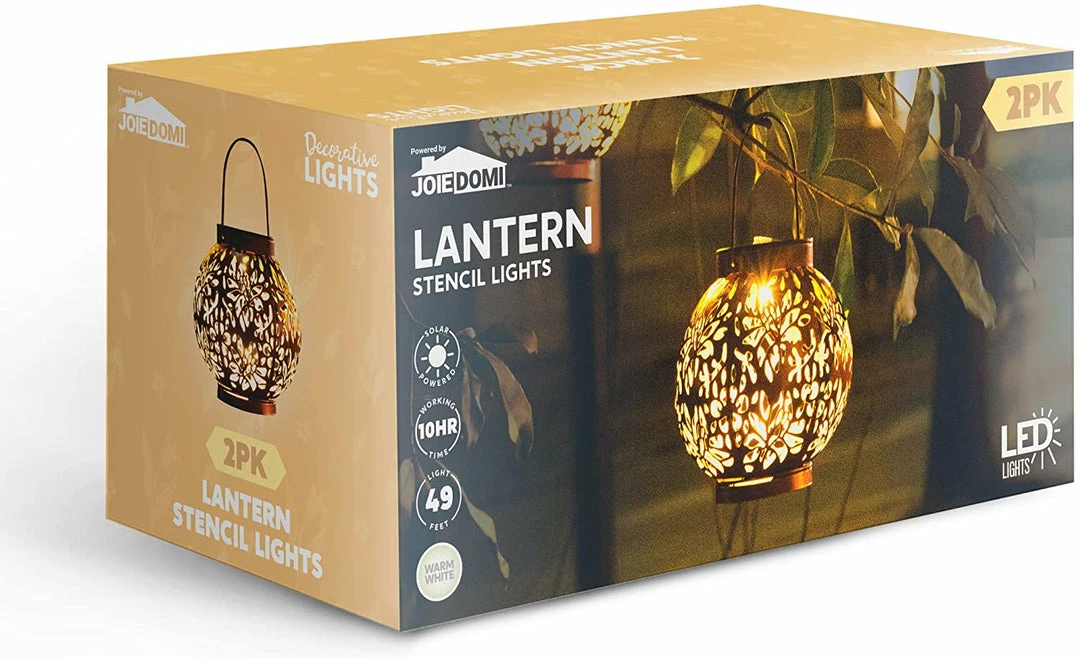 Joiedomi 2 Pack Outdoor Solar Hanging Lantern Lights, Moroccan Lanterns Lawn Decor 7 Joiedomi 2 Pack Outdoor Solar Hanging Lantern Lights, Moroccan Lanterns Lawn Decor
