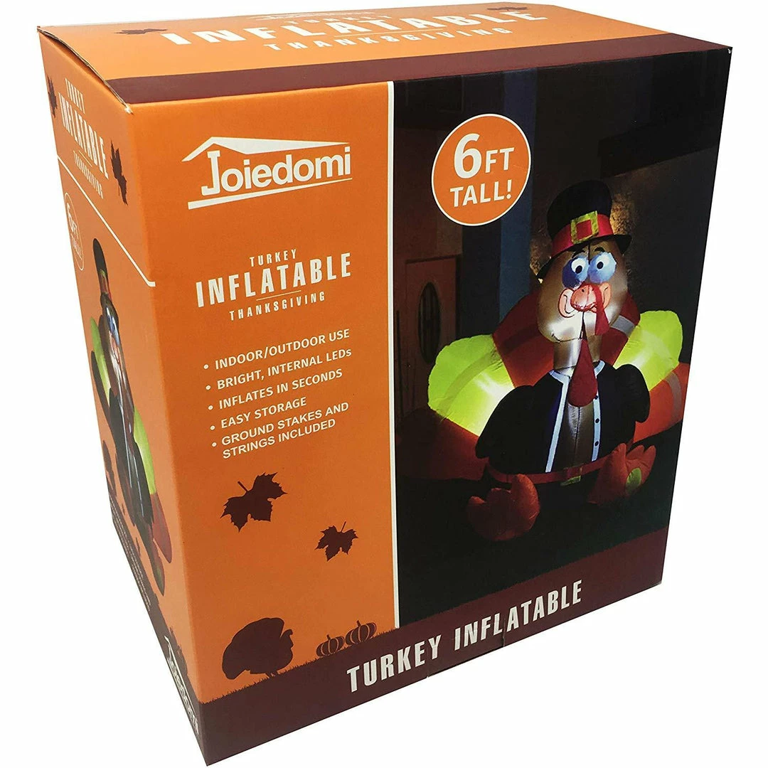 Joiedomi Large Thanksgiving Gobbles The Turkey (6 Ft) Inflatables 2 Joiedomi Large Thanksgiving Gobbles The Turkey (6 Ft) Inflatables