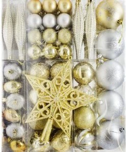 Joiedomi All Holiday Decor 157 Pcs Gold & Silver Christmas Ornaments