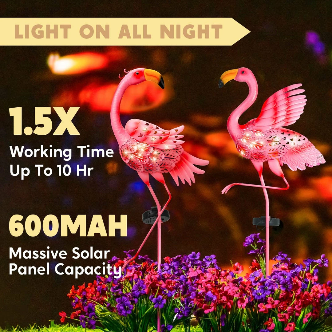 Joiedomi 2 Pack Pink Flamingo Garden Solar Lights 9 Joiedomi 2 Pack Pink Flamingo Garden Solar Lights