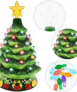 Joiedomi 7¡± Ceramic Christmas Trees, 2 Sets All Holiday Decor
