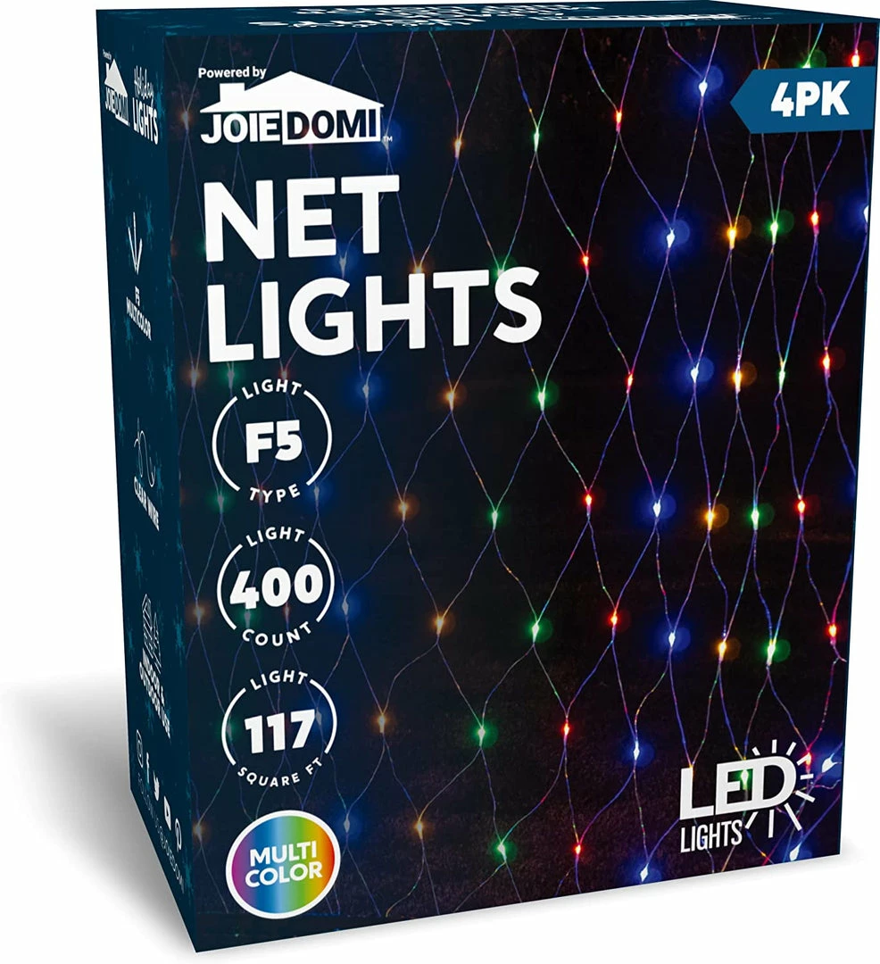 Joiedomi 4×100 LED Christmas Net Lights Multicolor 1 Joiedomi 4×100 LED Christmas Net Lights Multicolor