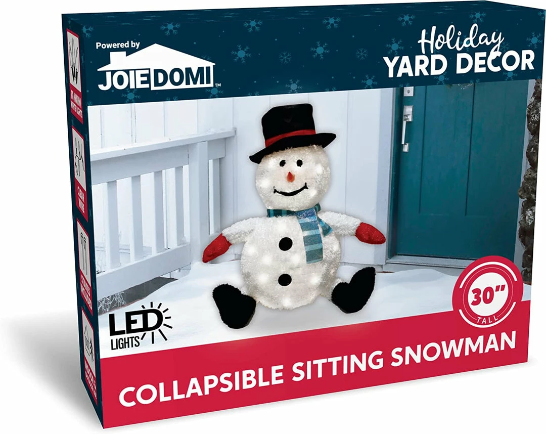 Joiedomi All Holiday Decor 30in Collapsible Snowman LED Yard Light For Christmas 3 Joiedomi All Holiday Decor 30in Collapsible Snowman LED Yard Light For Christmas