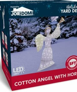 Joiedomi 5ft LED Yard Light - Cotton Angel (Horn) Outdoor Lighted Holiday Display