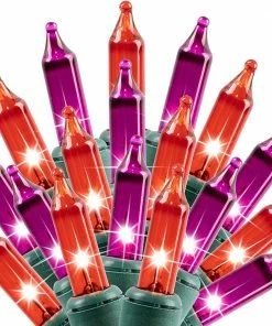 Joiedomi 21.3FT Purple & Orange Incandescent Bulb String Lights