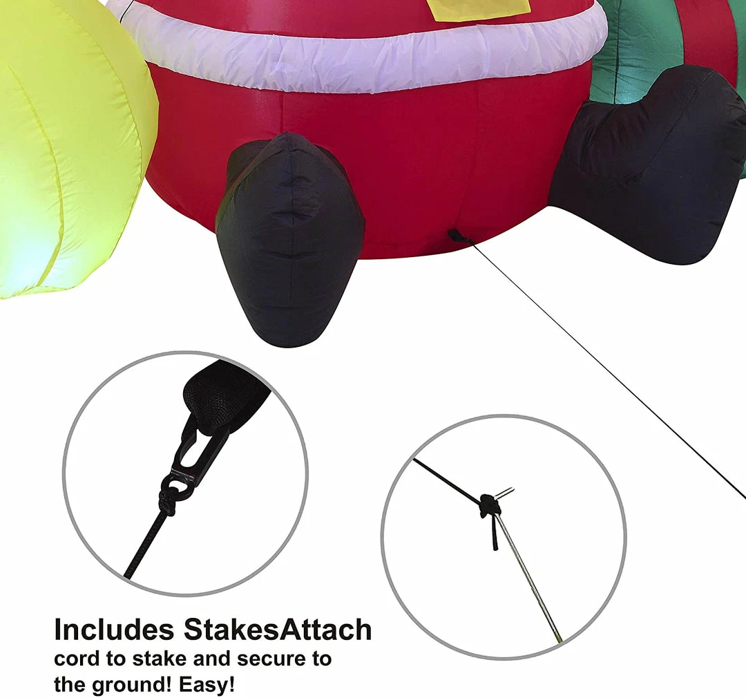 Joiedomi Large Santa Claus With Gift Bag Inflatable (7 Ft) Inflatables 4 Joiedomi Large Santa Claus With Gift Bag Inflatable (7 Ft) Inflatables