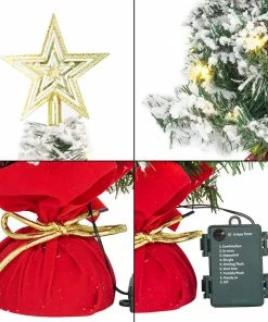 Joiedomi All Holiday Decor 24” Prelit Tabletop Mini Christmas Tree