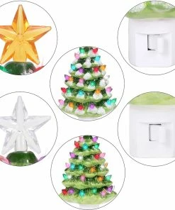 Joiedomi All Holiday Decor 2 Packs Ceramic Christmas Tree Night Light 10 Joiedomi All Holiday Decor 2 Packs Ceramic Christmas Tree Night Light