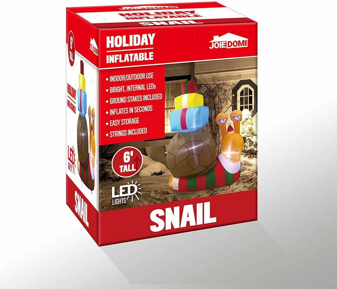 Joiedomi Large Cute Snail With A Stack Of Gifts Inflatable (6 Ft) Inflatables 7 Joiedomi Large Cute Snail With A Stack Of Gifts Inflatable (6 Ft) Inflatables