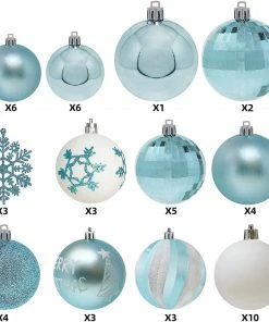 Joiedomi 50 Pcs Christmas Ornaments, Blue And White All Holiday Decor