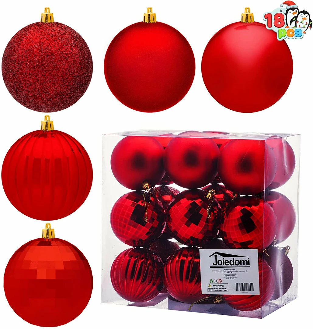 Joiedomi 18Pcs Christmas Ball Ornaments Red 1 Joiedomi 18Pcs Christmas Ball Ornaments Red