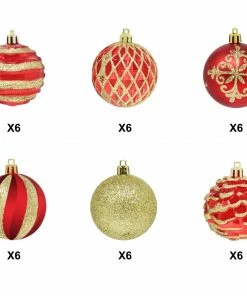 Joiedomi 36 Pieces Red And Gold Christmas Ornaments All Holiday Decor