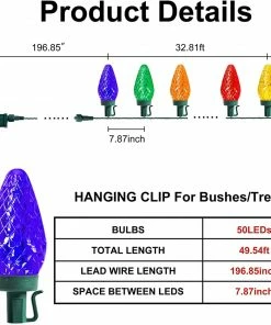 Joiedomi 50 Count Christmas Multicolor LED String Lights