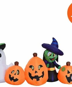 Joiedomi 8ft Halloween Inflatable Horizontal Pumpkin And Halloween Characters