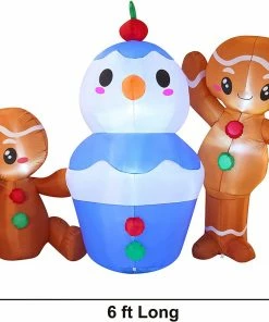 Joiedomi 6ft Two Gingerman With Ice Cream Inflatable Inflatables