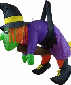 Joyin 4ft Halloween Inflatable Witch Hanging On Branch Inflatables