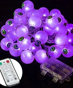 Joiedomi All Holiday Decor 20.6 Ft Halloween Eyeball String Lights - Purple
