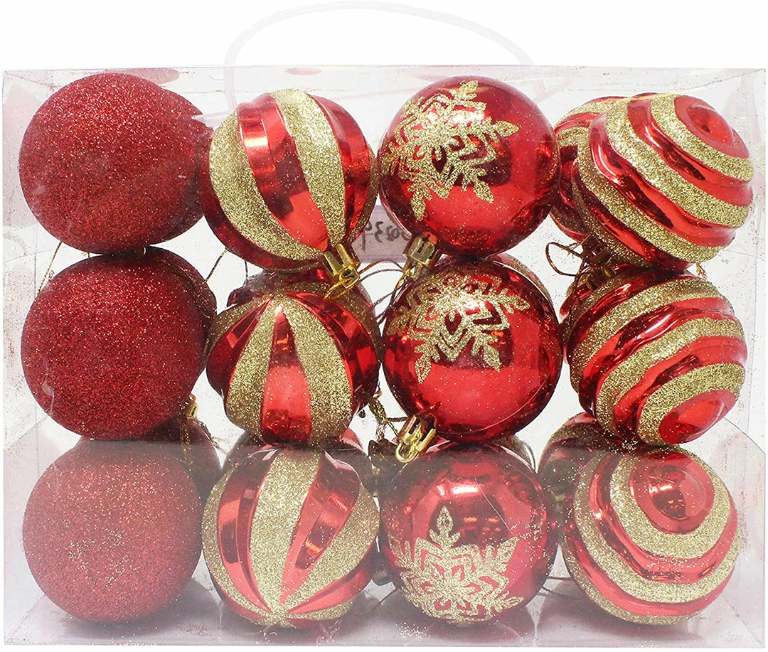 Joiedomi 24 Pcs Christmas Ball Ornaments, Red And Gold 1 Joiedomi 24 Pcs Christmas Ball Ornaments, Red And Gold
