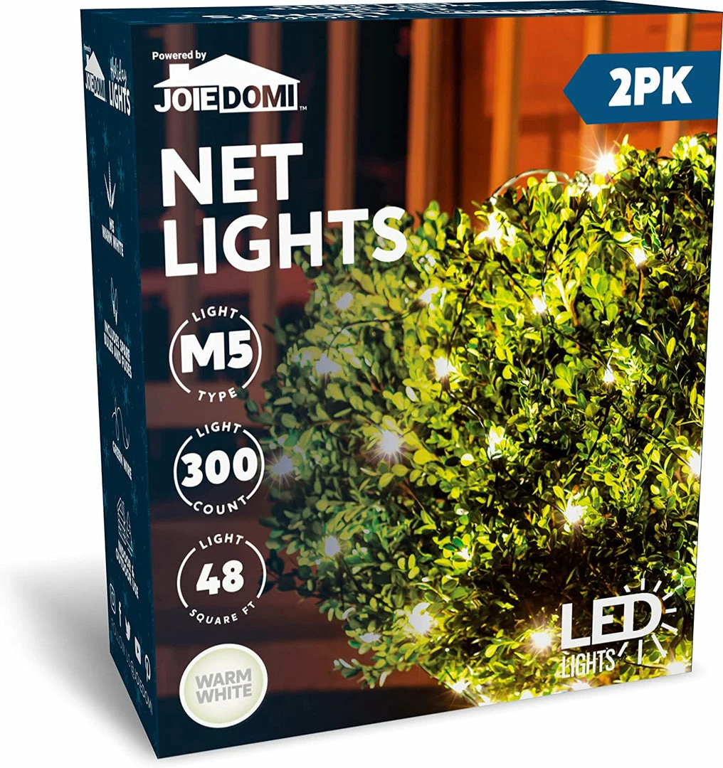 Joiedomi All Holiday Decor 2×150 LED Christmas Net Lights Warm White 1 Joiedomi All Holiday Decor 2×150 LED Christmas Net Lights Warm White
