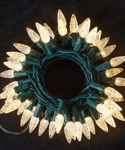 Joiedomi 50 Warm White LED C6 Green Wire String Lights All Holiday Decor