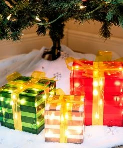 Joiedomi All Holiday Decor Christmas Lighted Boxes