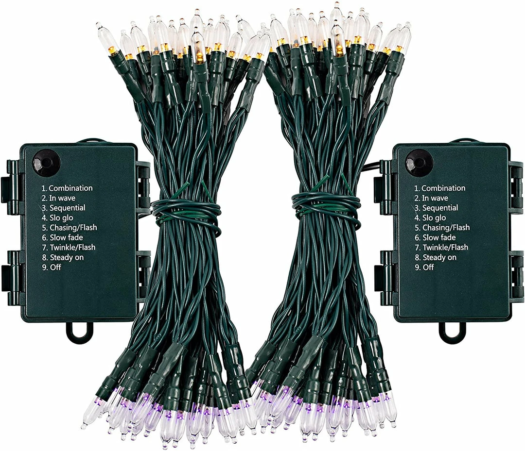 Joiedomi 17.3 FT Battery Powered Orange & Purple Wire String Lights 3 Joiedomi 17.3 FT Battery Powered Orange & Purple Wire String Lights