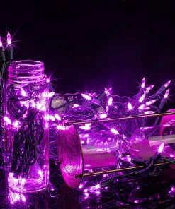 Joiedomi 52.5 FT 200 Count Christmas Purple Green Wire String Lights All Holiday Decor