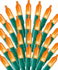 Joiedomi 108.6 Ft 300 Counts Of Orange LED 8 Modes Green Wire Long Light Set All Holiday Decor