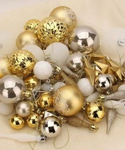 Joiedomi All Holiday Decor 67 Pcs Christmas Ornaments Assorted Style Gold & White 9 Joiedomi All Holiday Decor 67 Pcs Christmas Ornaments Assorted Style Gold & White
