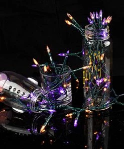 Joiedomi 17.3 FT Battery Powered Orange & Purple LED String Lights
