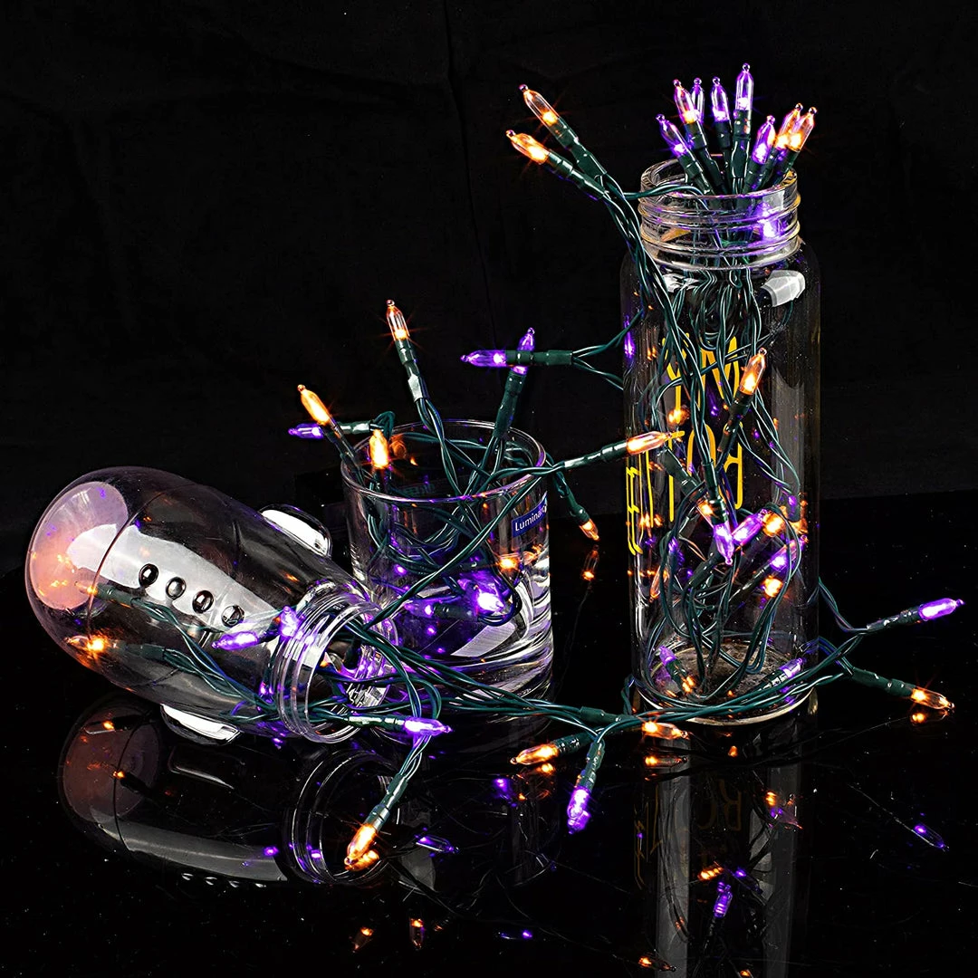 Joiedomi 17.3 FT Battery Powered Orange & Purple LED String Lights 2 Joiedomi 17.3 FT Battery Powered Orange & Purple LED String Lights