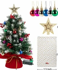 Joiedomi All Holiday Decor 2 Pack Of 24 Flocked Prelit Tabletop Christmas Tree 13 Joiedomi All Holiday Decor 2 Pack Of 24 Flocked Prelit Tabletop Christmas Tree