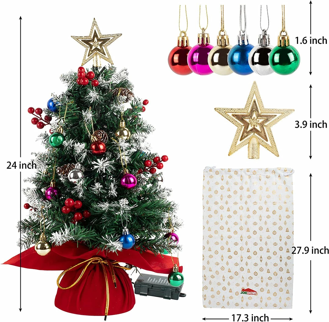 Joiedomi All Holiday Decor 2 Pack Of 24 Flocked Prelit Tabletop Christmas Tree 7 Joiedomi All Holiday Decor 2 Pack Of 24 Flocked Prelit Tabletop Christmas Tree