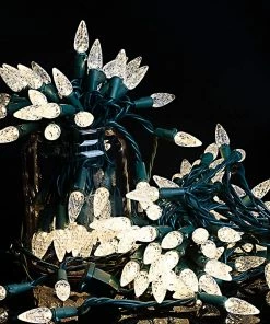 Joiedomi 50 Warm White LED C6 Green Wire String Lights All Holiday Decor