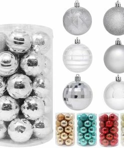 Joiedomi 34 Pcs Christmas Ball Ornaments (Silver) All Holiday Decor
