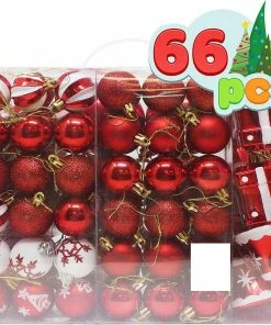 Joiedomi 66 Pcs Christmas Assorted Ornaments With A Star Tree Topper