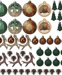 Joiedomi 56 Pcs Christmas Ornaments With Pine Green & Gold