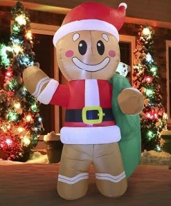 Joiedomi Inflatables Large Santa Helper Gingerbread Man Inflatable (6 Ft)